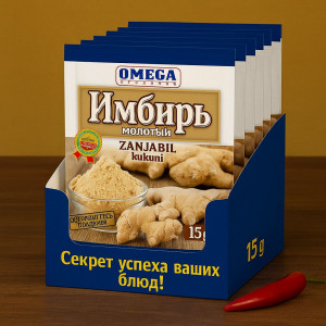 Имбирь молотый, 15 г — пряная специя для блюд и напитков