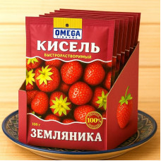 Кисель "Земляника", быстрорастворимый, 100 г — ароматный напиток с вкусом лесной ягоды