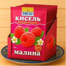 Кисель "Малина", быстрорастворимый, 100 г — напиток с натуральным ягодным вкусом