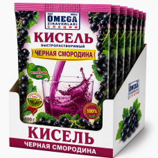 Кисель "Черная смородина", быстрорастворимый, 100 г — напиток с натуральным ягодным вкусом