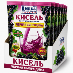 Кисель "Черная смородина", быстрорастворимый, 100 г — напиток с натуральным ягодным вкусом