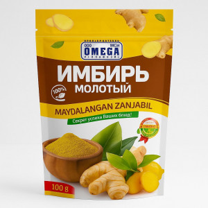 Имбирь молотый, 100 г — пряная специя для блюд и напитков Имбирь молотый, 100 г — пряная специя для блюд и напитков