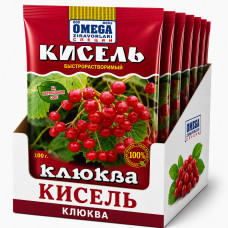 Кисель "Клюква", быстрорастворимый, 100 г — освежающий напиток с кисло-сладким вкусом