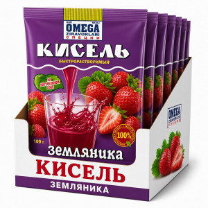 Кисель "Земляника", быстрорастворимый, 100 г — ароматный напиток с вкусом лесной ягоды